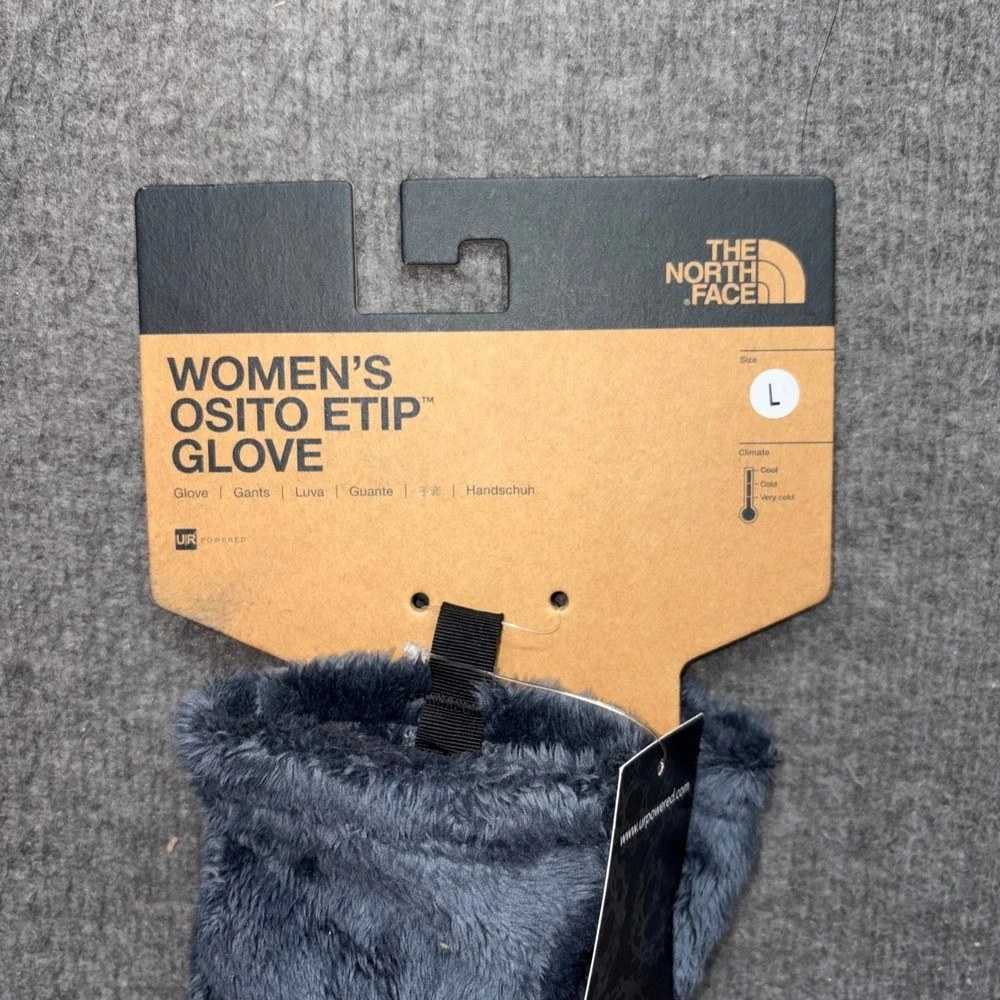 The North Face Womens Osito Etip Glove Vanadis Grey Fleece Touchscreen Large